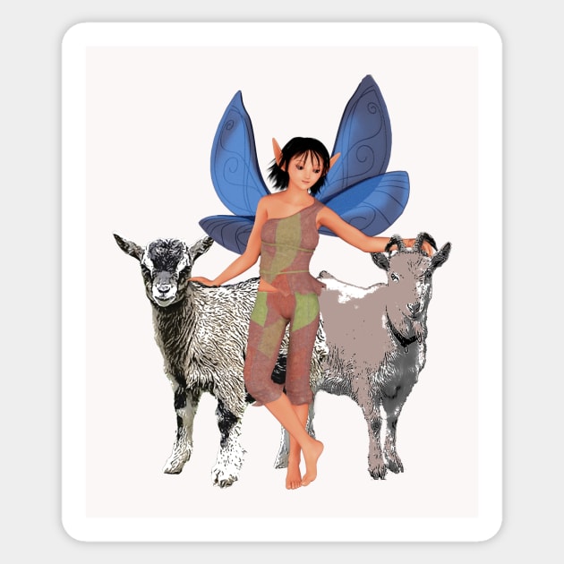 Capricorn woman girl fairy faerie elf goat zodiac horoscope Sticker by Fantasyart123